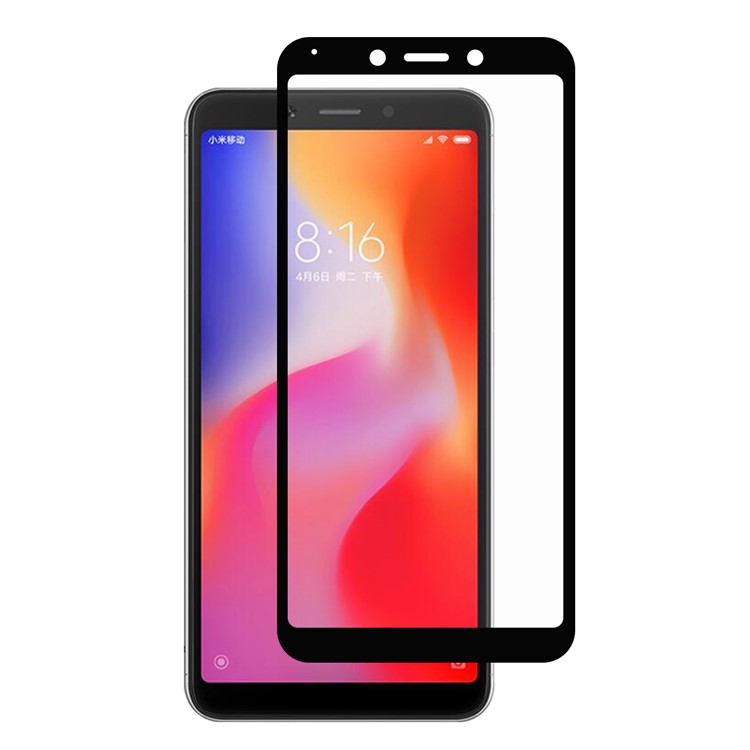 HAT PRINCE 0.26mm 9H 2.5D Дуги Края Закаленного Стекла Защитная Пленка Для Xiaomi Redmi 6A / 6 - Черный-1