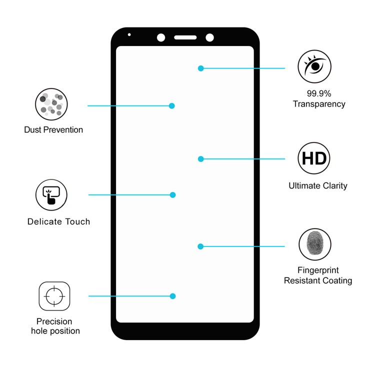 HAT PRINCE 0.26mm 9H 2.5D Дуги Края Закаленного Стекла Защитная Пленка Для Xiaomi Redmi 6A / 6 - Черный-4