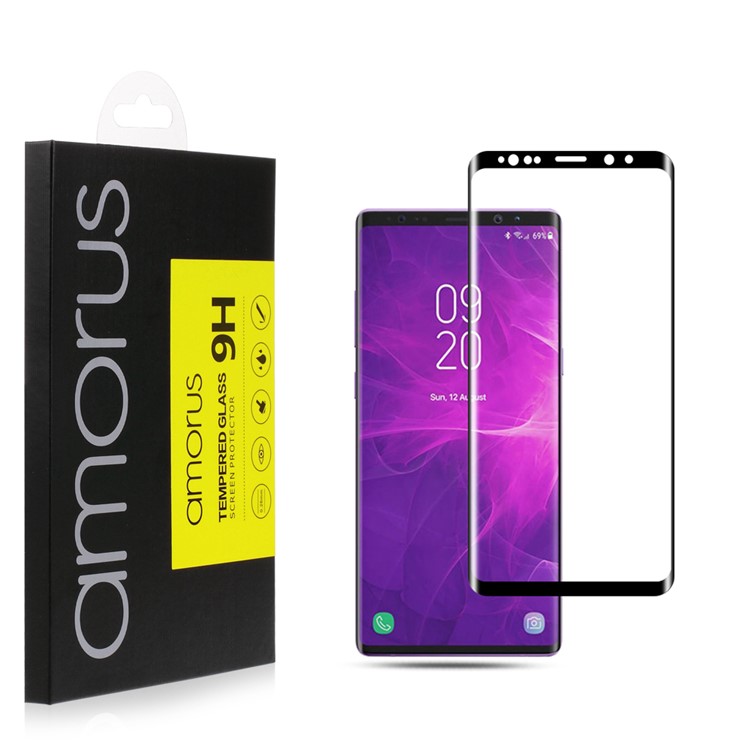 AMORUS Para Samsung Galaxy Note9 N960 Tamaño Completo Pegamento Curvo Protector De Pantalla De Cristal Templado Película Protectora-2