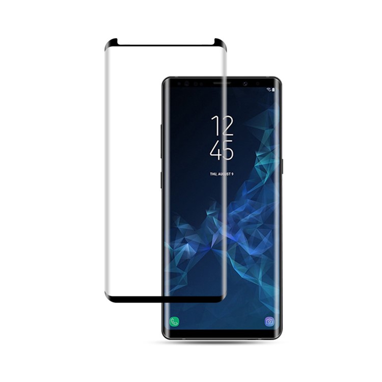 AMORUS Curvo Filme De Guarda De Protetor De Tela De Vidro Temperado De Cola Completa Para Samsung Galaxy Note 9 (abertura No Topo)-3