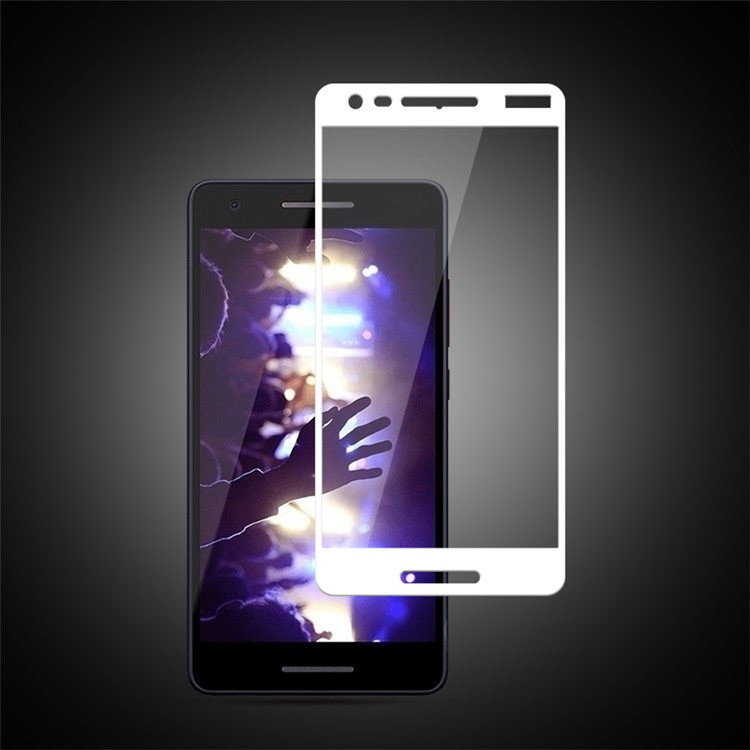 

MOCOLO Шелк Печати Полноразмерного Закаленного Стекла Протектор Экрана Для Nokia 2,1 - Белый, Nokia 2.1
