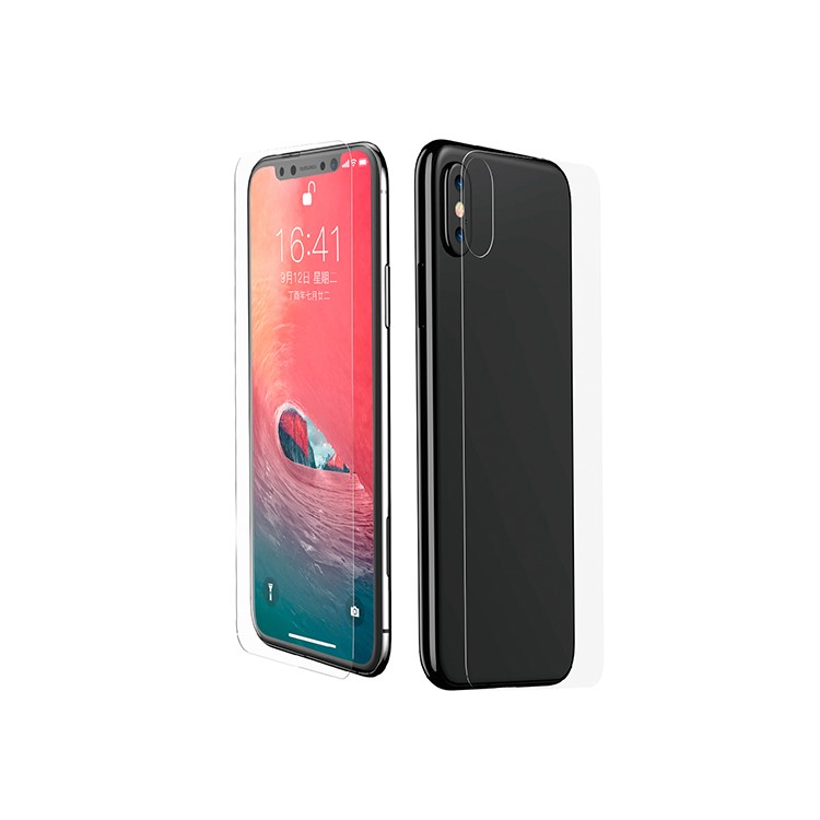 

BASEUS 0.3mm Full Size Curved Tempered Glass Film Set (Front + Back) for iPhone Xs Max 6.5 inch - Transparent, iPhone XS Max 6.5 inch