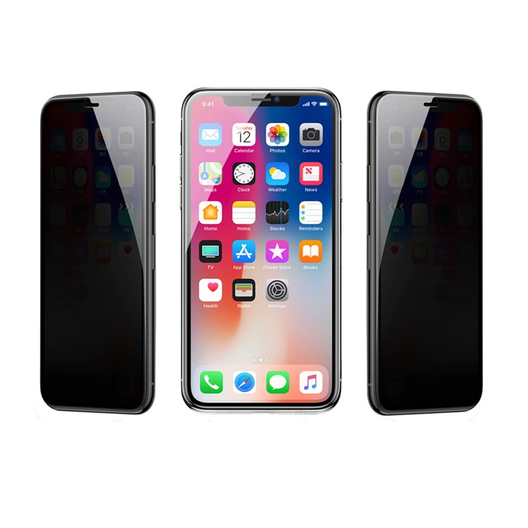 BASEUS 0.3mm Rigid-edge Curved Anti-peep Privacy Full Screen Tempered Glass Protector for iPhone 9 Plus 6.5 inch-1