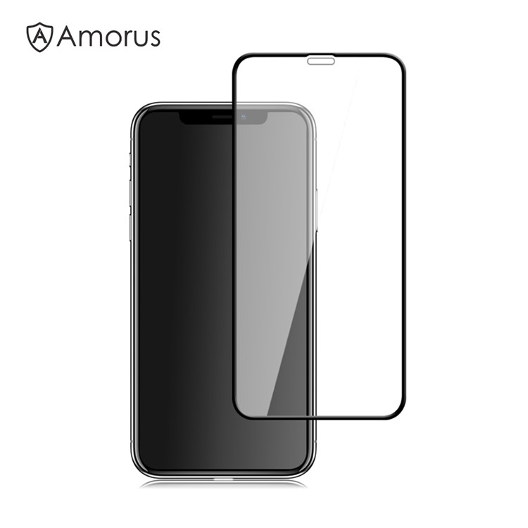 Amorus полноцветная шелковая печать 9h закаленная стеклянная пленка для экрана для iphone xs 5.8 inch