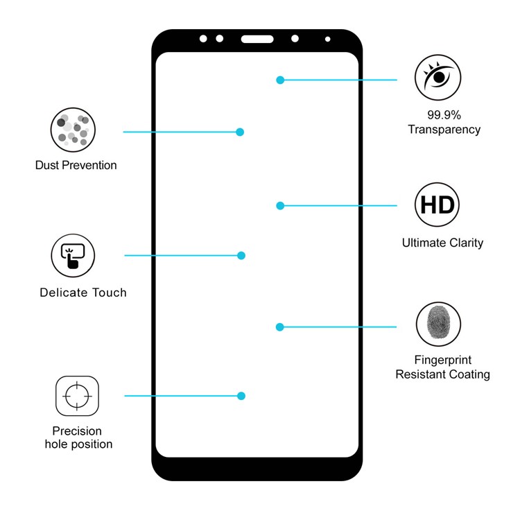 HAT PRINCE Para Xiaomi Redmi Note 5 (câmera Traseira De 12MP) / Redmi 5 Plus (china) Cola Completa Em Tamanho Grande 0.26mm 9 H 2.5D Borda Do Arco Protetor De Tela De Vidro Temperado-4