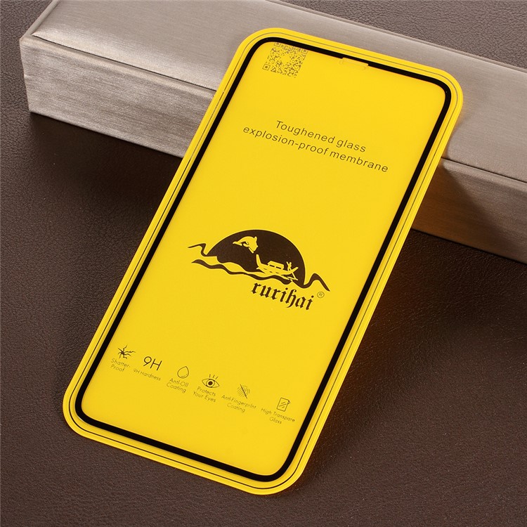 RURIHAI HD Clear Full Size Tempered Glass Screen Protector Anti-explosion for iPhone 9 Plus 6.5 inch - Black-6
