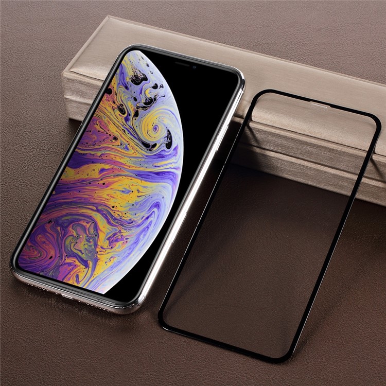 PDGD 0.3mm Full Size Resin Tempered Glass 3D Curved Screen Guard Film for iPhone XR 6.1 inch - Black-1