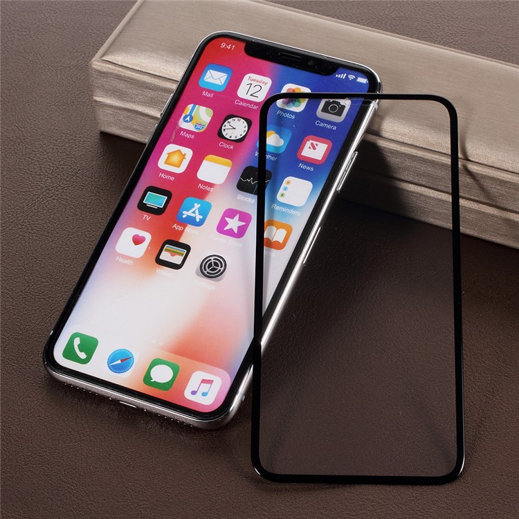 PDGD 0.3mm Full Size Resin Tempered Glass 3D Curved Screen Protector for iPhone Xs 5.8 inch - Black-2