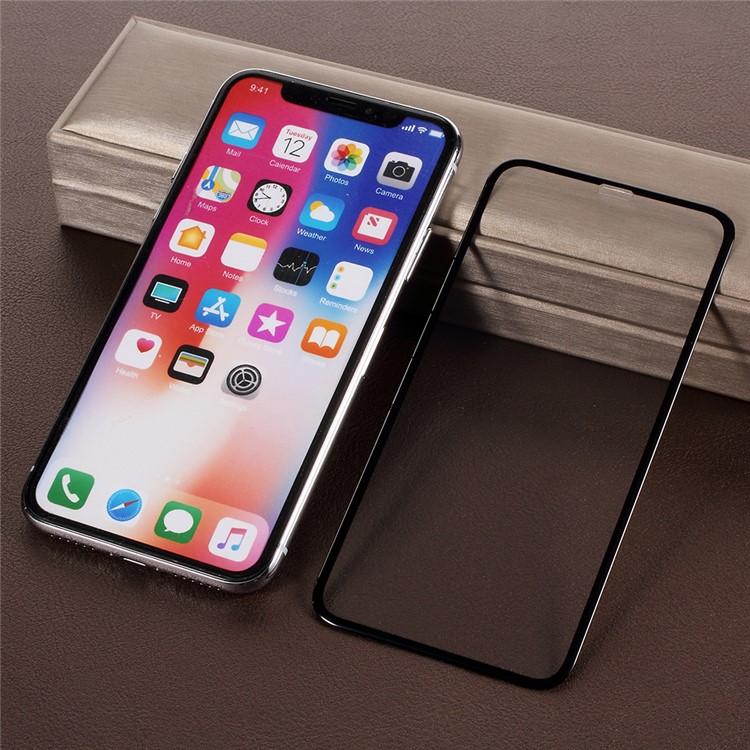 PDGD 0.3mm 3D Curved Full Size Tempered Glass Screen Protector Guard Film for iPhone Xs 5.8 inch - Black-1