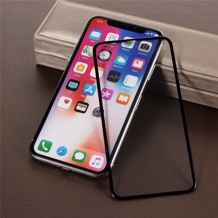 PDGD 0.3mm 3D Curved Full Size Tempered Glass Screen Protector Guard Film for iPhone Xs 5.8 inch - Black-2