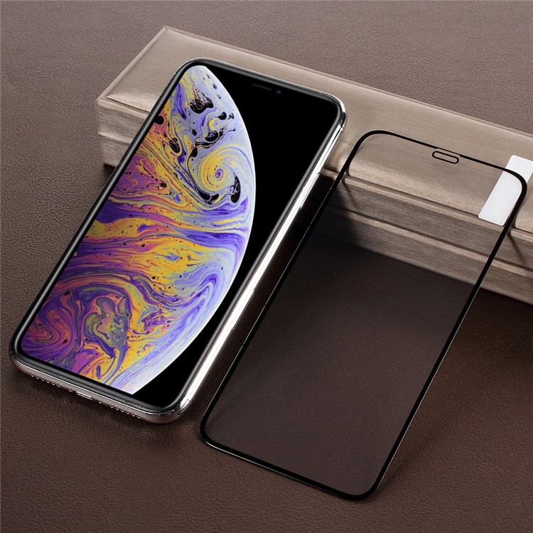 Full Coverage Silk Printing Tempered Glass Screen Protector Film for iPhone XR 6.1 inch - Black-1