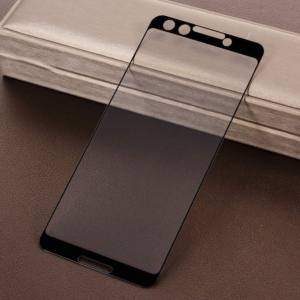 Silk Printing Full Covering Tempered Glass Protector Guard for Google Pixel 3 - Black-1