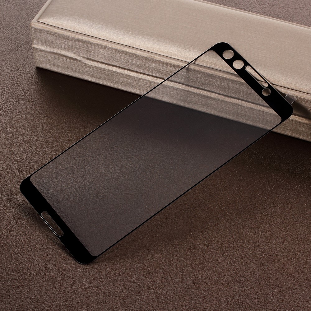 Silk Printing Full Covering Tempered Glass Protector Guard for Google Pixel 3 - Black-2