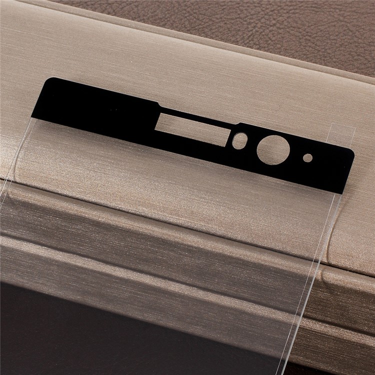 Silk Printing Full Covering Tempered Glass Protector Guard for Sony Xperia XA2 Plus - Black-3
