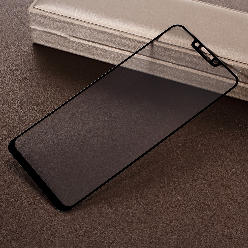 Silk Printing Full Covering Tempered Glass Protector Guard for Huawei Mate 20 Lite - Black-1