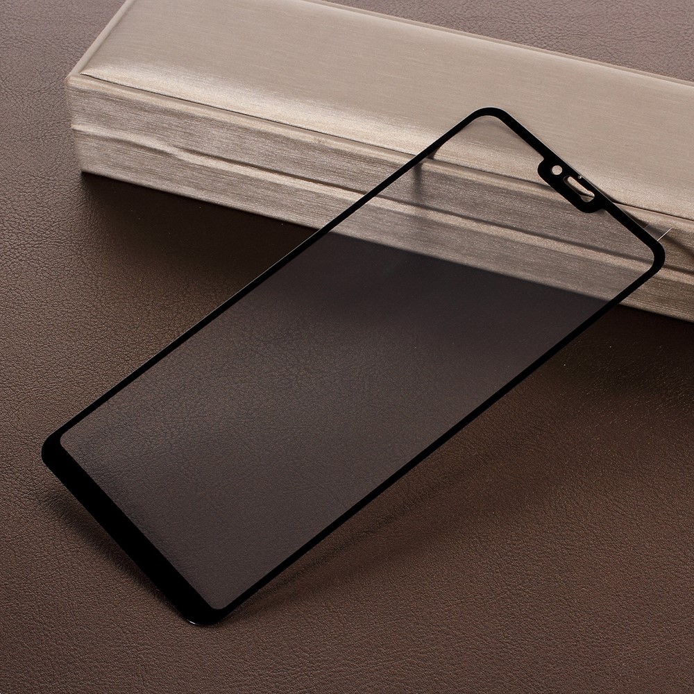Silk Printing Full Covering Tempered Glass Protector Guard for Xiaomi Redmi Note 6 - Black-2
