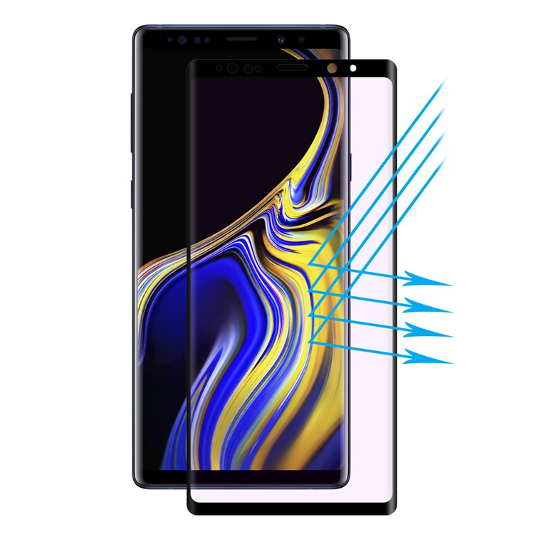 HAT PRINCE Full Cover 0.26mm 9H 3D Curved Hot Bending Anti-blue-ray Tempered Glass Screen Protector for Samsung Galaxy Note9 N960-2