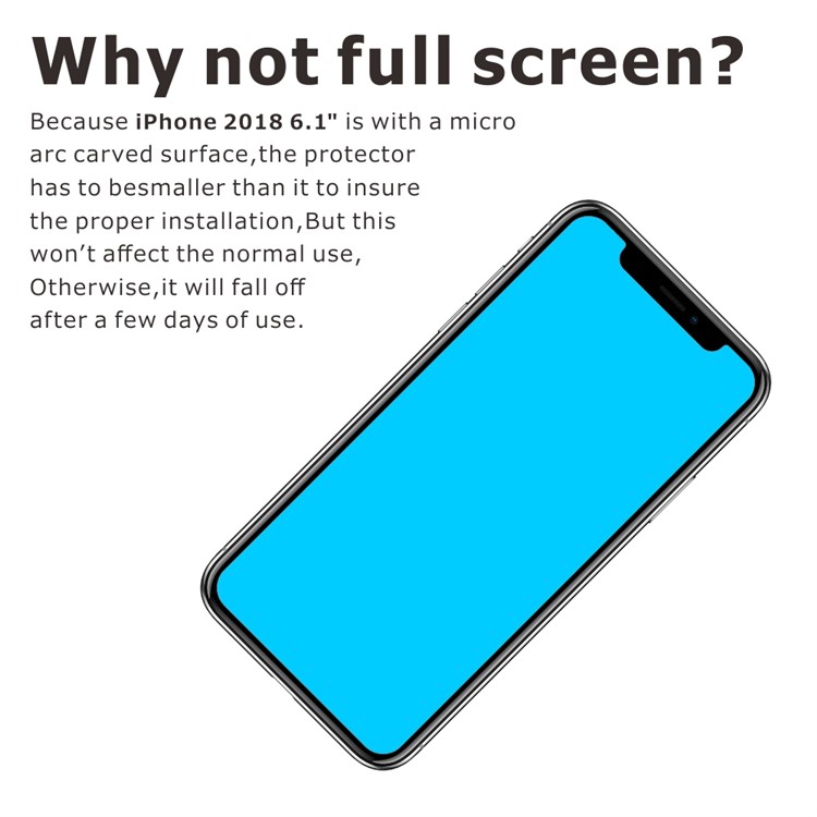 2Pcs/Set ITIETIE 2.5D 9H Tempered Glass Screen Protector Film for iPhone XR 6.1 inch-5