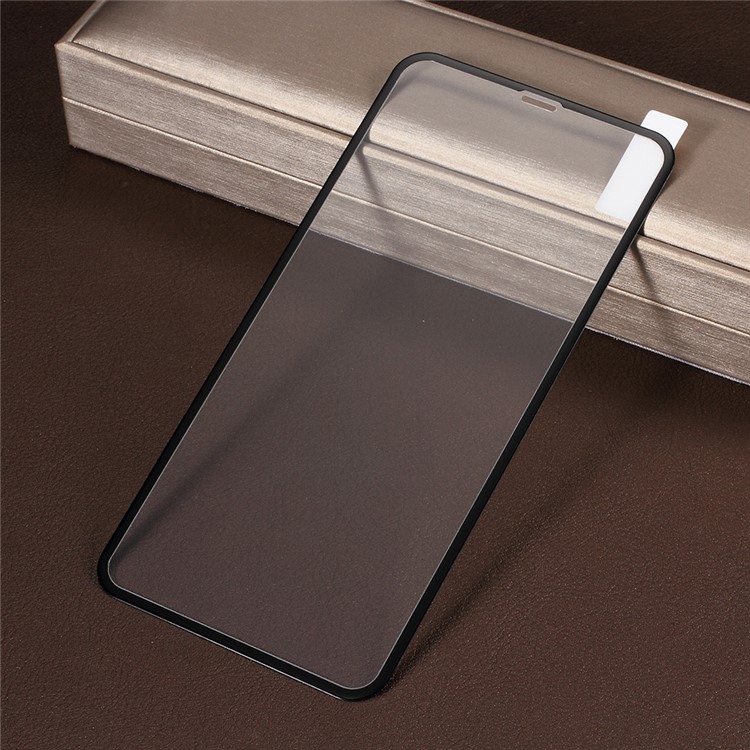 For iPhone XS Max 6.5 inch TPU Soft Edges Carbon Fiber Anti-explosion Tempered Glass Full Size Screen Protector - Black-2