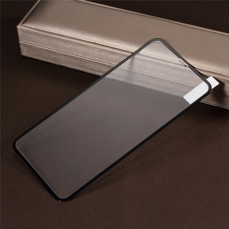 For iPhone XS Max 6.5 inch TPU Soft Edges Carbon Fiber Anti-explosion Tempered Glass Full Size Screen Protector - Black-3