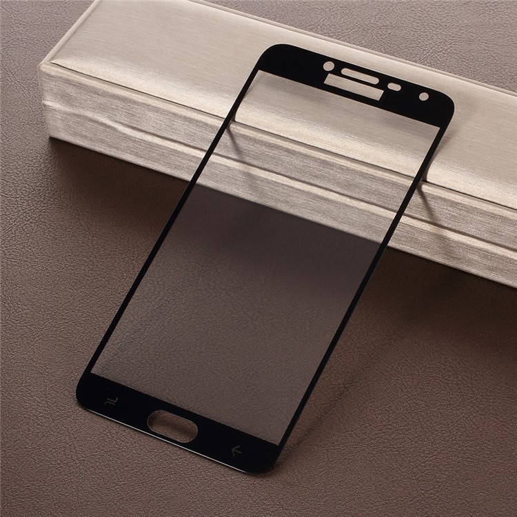 Impressão De Seda Cobertura Completa Protetor De Tela De Vidro Temperado Para Samsung Galaxy J4 (2018) - Preto-1