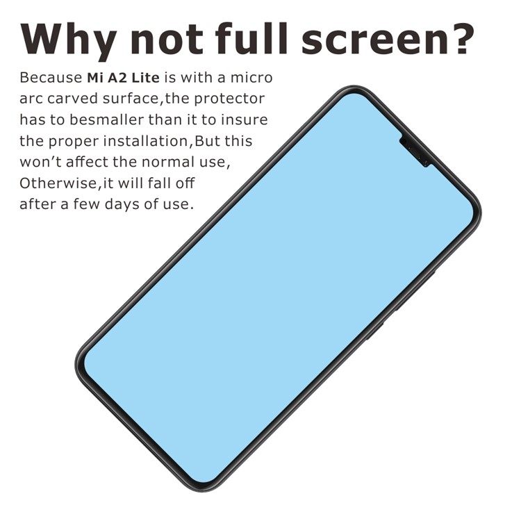 2Pcs/Set ITIETIE 2.5D 9H Tempered Glass Screen Protector for Xiaomi Mi A2 Lite / Redmi 6 Pro-6