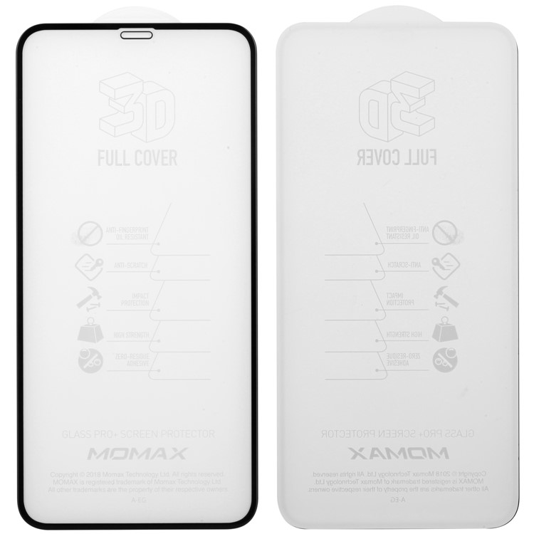 MOMAX 0.3mm 3D Tempered Glass Screen Protector for iPhone XS Max 6.5 inch Full Size Anti-explosion - Black-5