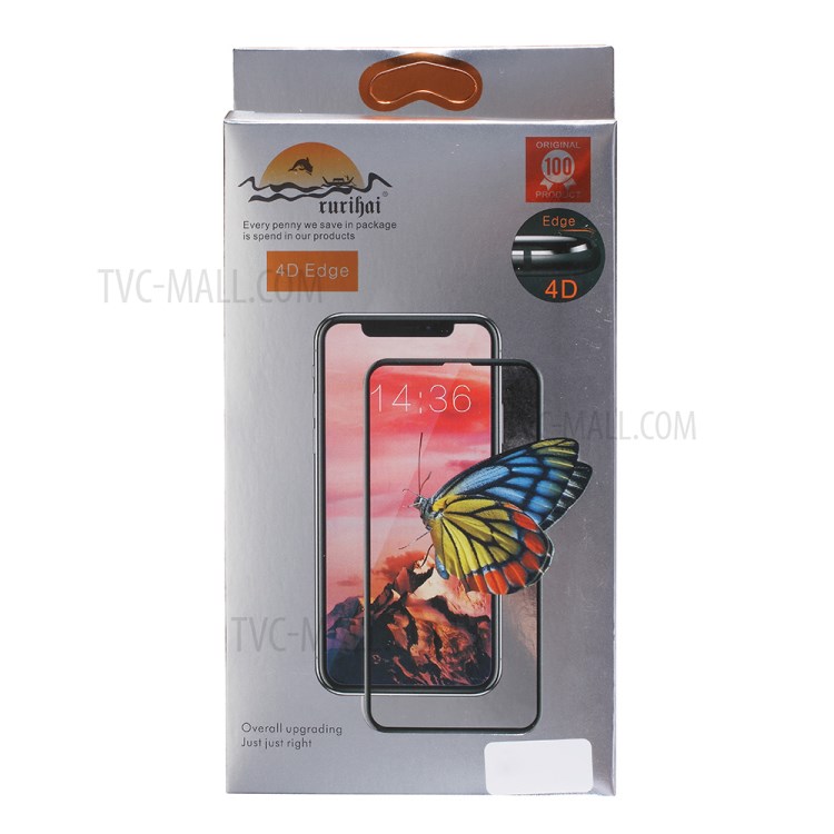 RURIHAI Tempered Glass Protector for iPhone XS / X 5.8 inch 0.26mm 9H 4D No White Edges Full Screen Protector-6