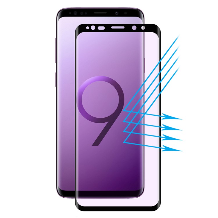 HAT PRINCE Full Cover 0.26mm 9H 3D Curved Hot Bending Anti-blue-ray Tempered Glass Screen Protector for Samsung Galaxy S9 G960-1