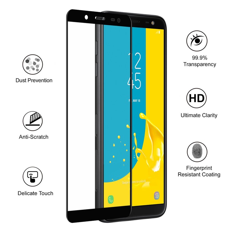 HAT PRINCE for Samsung Galaxy J6 (2018) 0.26mm 9H 6D Curved Full Size Tempered Glass Screen Protector - Black-2