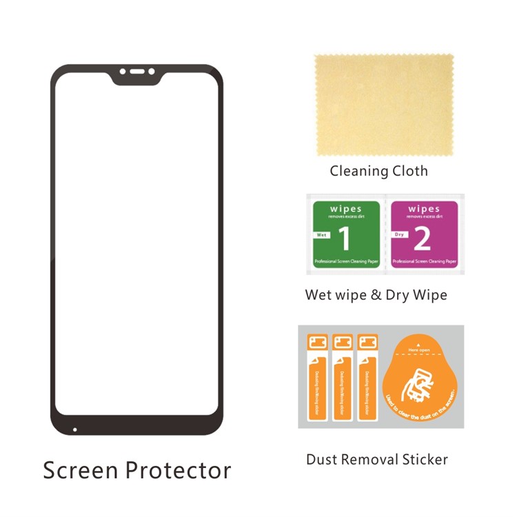 2Pcs/Set ITIETIE Silk Printing 2.5D 9H Anti-explosion Tempered Glass Full Screen Protector for Xiaomi Mi A2 Lite / Redmi 6 Pro - Black-7