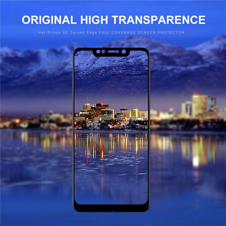 HAT PRINCE for Xiaomi Pocophone F1 / Poco F1 in India 0.26mm 9H 6D Curved Full Size Tempered Glass Screen Protector - Black-4