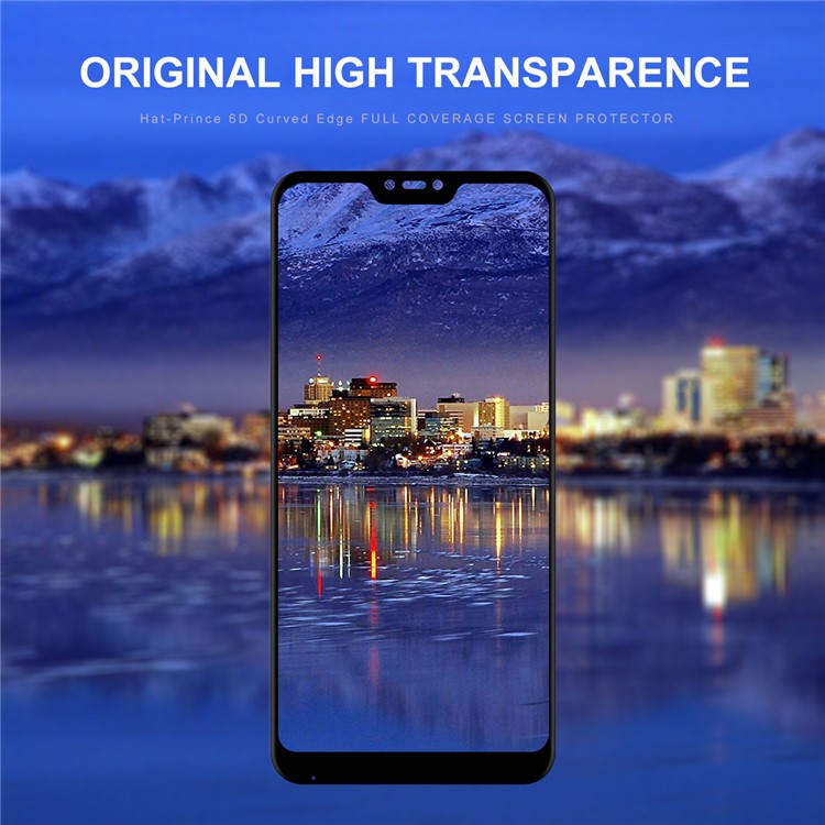 HAT PRINCE Para Xiaomi Mi A2 Lite / Redmi 6 Pro 0.26mm 9H 6D Curvado Em Tamanho Completo Protetor De Tela De Vidro Temperado - Preto-4