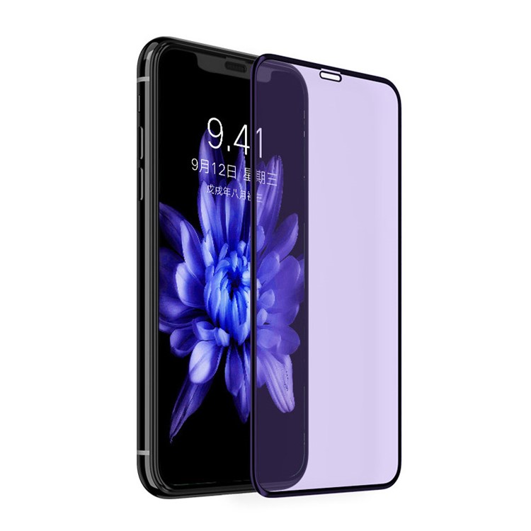 KINGXBAR 2.5D Silk Print Anti-blue-ray Full Covering Tempered Glass Screen Protection Film for iPhone XS Max 6.5 inch-1