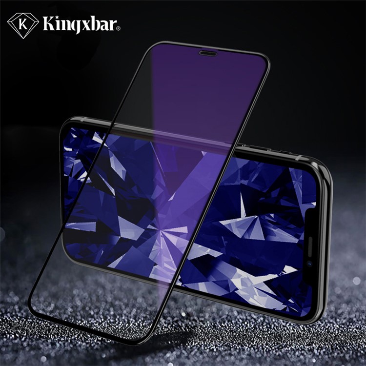 KINGXBAR 2.5D Silk Print Anti-blue-ray Full Covering Tempered Glass Screen Protection Film for iPhone XS Max 6.5 inch-2