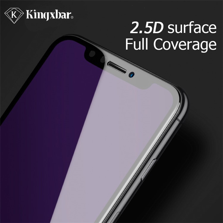 KINGXBAR 2.5D Silk Print Anti-blue-ray Full Covering Tempered Glass Screen Protection Film for iPhone XS Max 6.5 inch-4