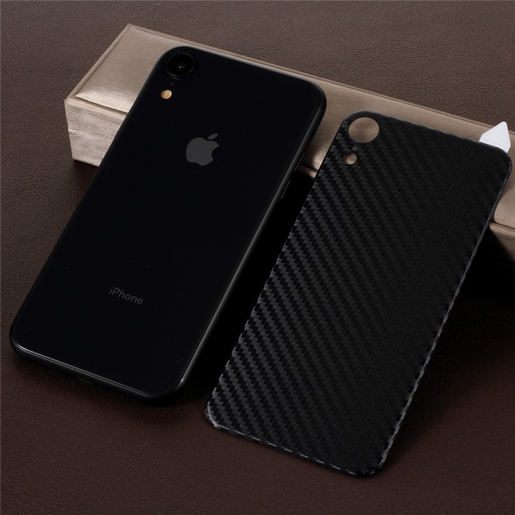 RURIHAI 3D Curved Carbon Fiber TPE Back Protector for iPhone XR 6.1 inch - Black-1