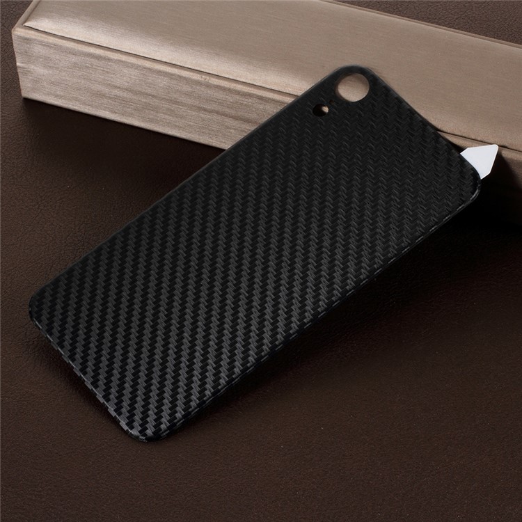 RURIHAI 3D Curved Carbon Fiber TPE Back Protector for iPhone XR 6.1 inch - Black-4