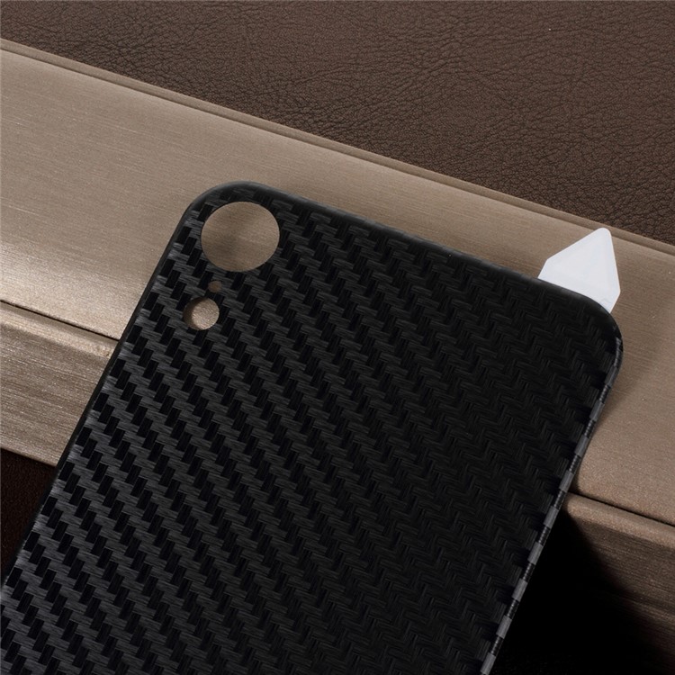 RURIHAI 3D Curved Carbon Fiber TPE Back Protector for iPhone XR 6.1 inch - Black-5