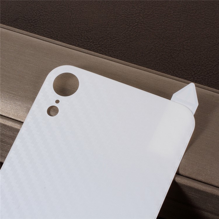 RURIHAI 3D Curved Carbon Fiber TPE Protection Film Back Cover for iPhone XR 6.1 inch - White-4