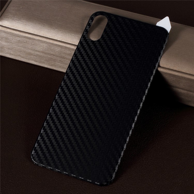 RURIHAI 3D Carbon Fiber TPE Full Back Covering Protector Film for iPhone XS / X 5.8 inch - Black-3