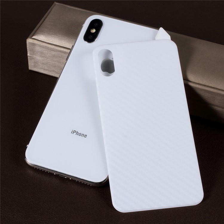 RURIHAI 3D Gebogene Kohlefaser TPE Schützende Rückseitenfolie Für Iphone XS / X 5,8 Zoll - Weiß-2