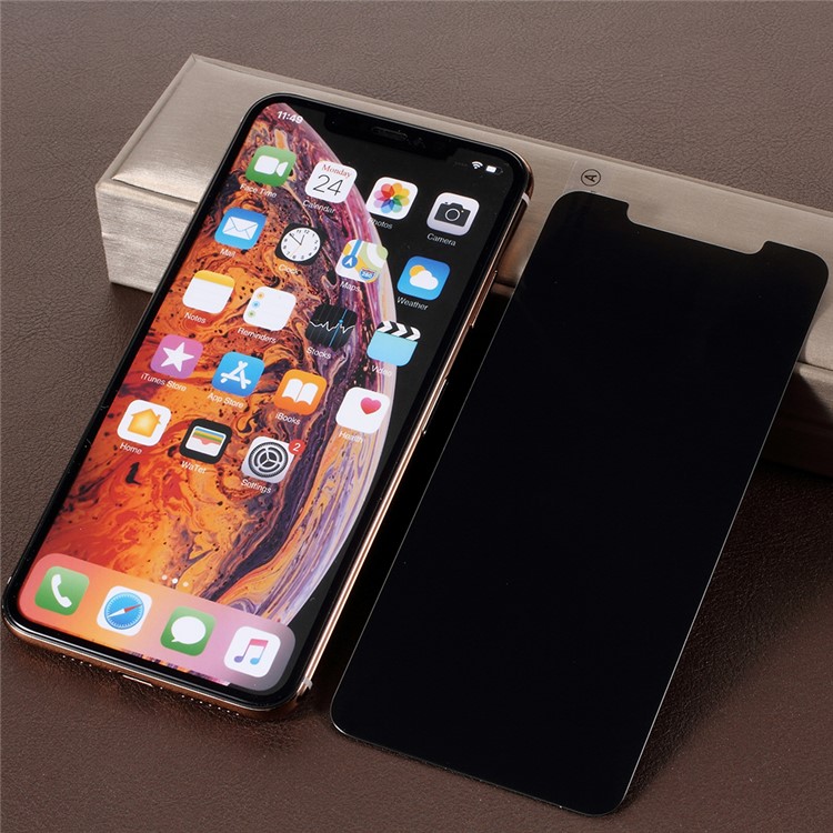 0.25mm Arc Edge Mobile Anti-Spy Tempered Glass Screen Guard Film for iPhone XS Max 6.5 inch-1