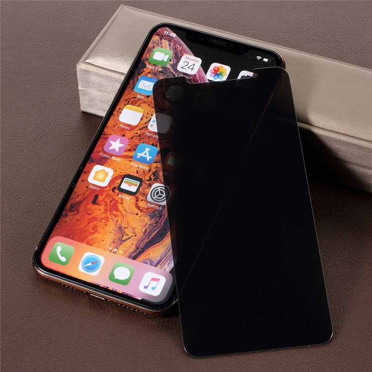 0.25mm Arc Edge Mobile Anti-Spy Tempered Glass Screen Guard Film for iPhone XS Max 6.5 inch-2