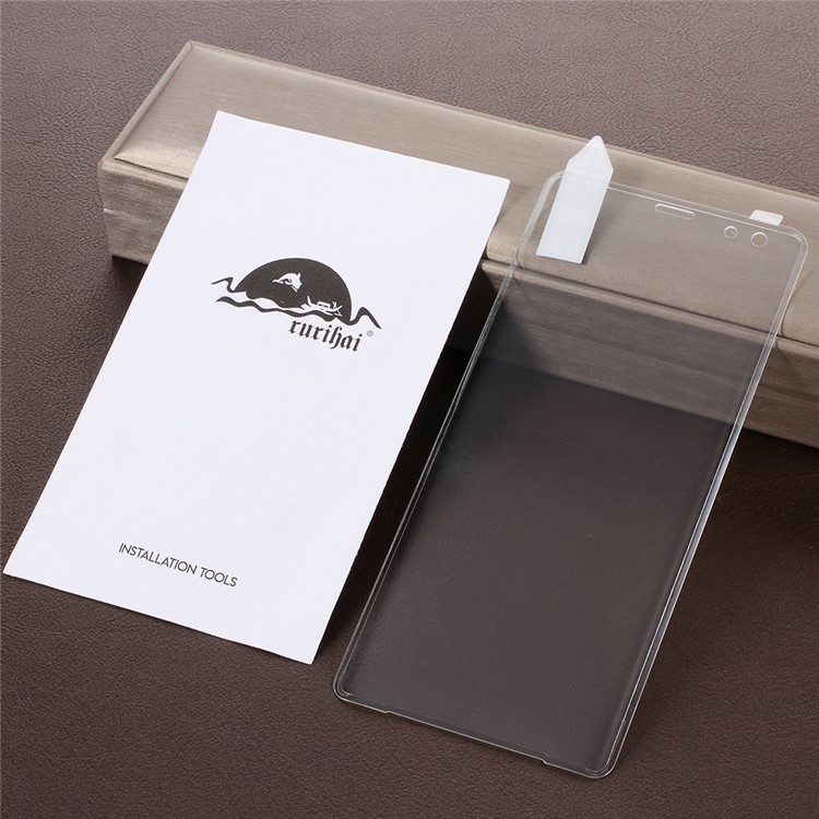 RURIHAI 3D Curved HD Clear Tempered Glass Full Screen Shield Anti-explosion for Sony Xperia XZ3 - Transparent-5