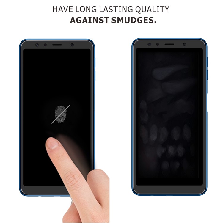 2 Pçs / Set ITIETIE Silk Printing 2.5D 9 H Filme De Vidro Temperado Para Samsung Galaxy A7 (2018) Anti-explosão Cobertura Completa Protetor De Tela - Preto-4
