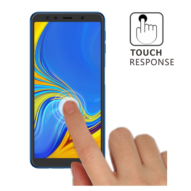 2 Pçs / Set ITIETIE Silk Printing 2.5D 9 H Filme De Vidro Temperado Para Samsung Galaxy A7 (2018) Anti-explosão Cobertura Completa Protetor De Tela - Preto-5