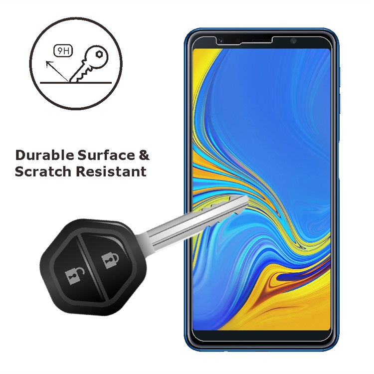 2Pcs/Set ITIETIE 2.5D 9H Tempered Glass Screen Protector for Samsung Galaxy A7 (2018) - Black-2