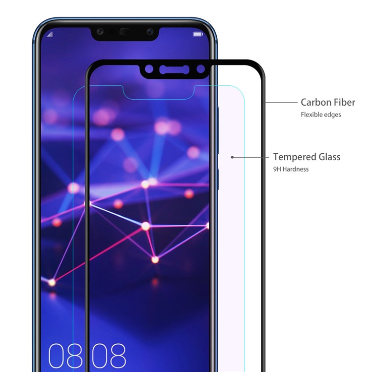 HAT PRINCE for Huawei Mate 20 Lite 0.2mm 9H 3D Curved Carbon Fiber Edge Anti-blue-ray Tempered Glass Full Screen Guard Film-3