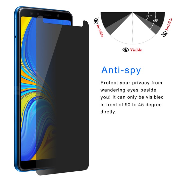 HAT PRINCE Para Samsung Galaxy A7 (2018) 2.5D Anti-peep Temperado Protetor De Tela De Vidro 0.26mm-3